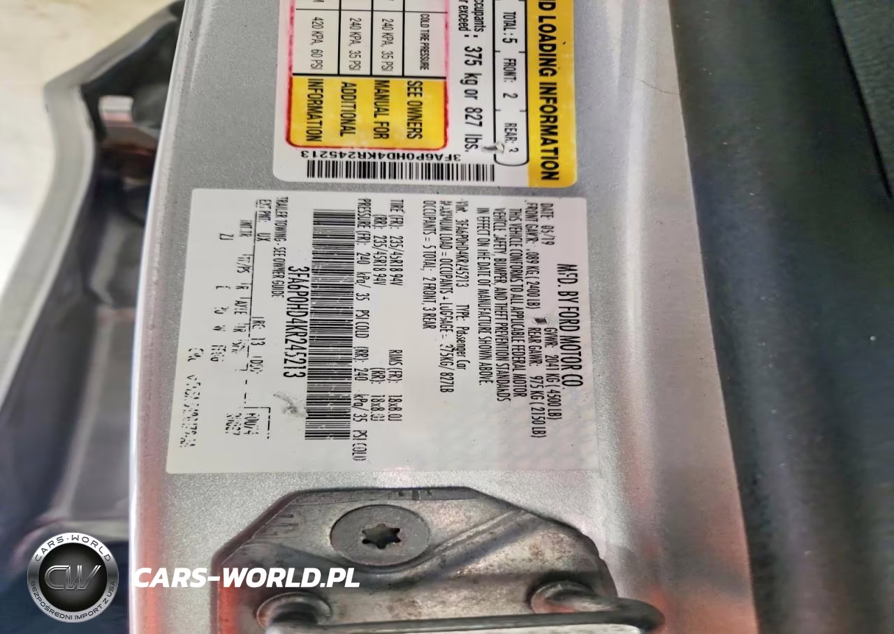 2019 Ford Fusion Se VIN:3FA6P0HD4KR245213 - 13