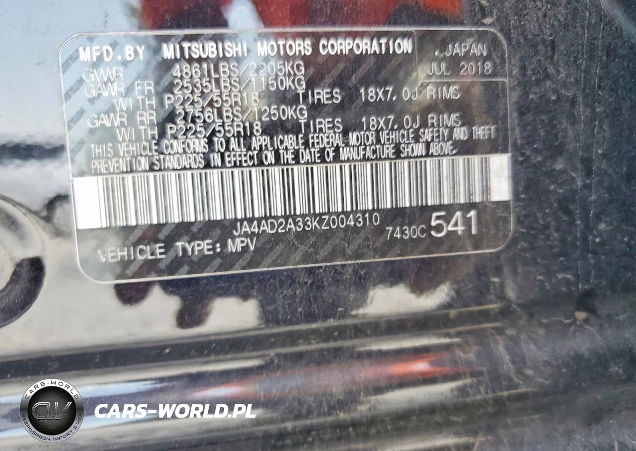 2019 Mitsubishi Outlander VIN:JA4AD2A33KZ004310 - 14