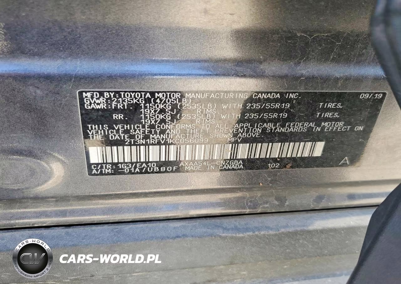 2019 Toyota Rav4 Limited VIN:2T3N1RFV1KC056099 - 13