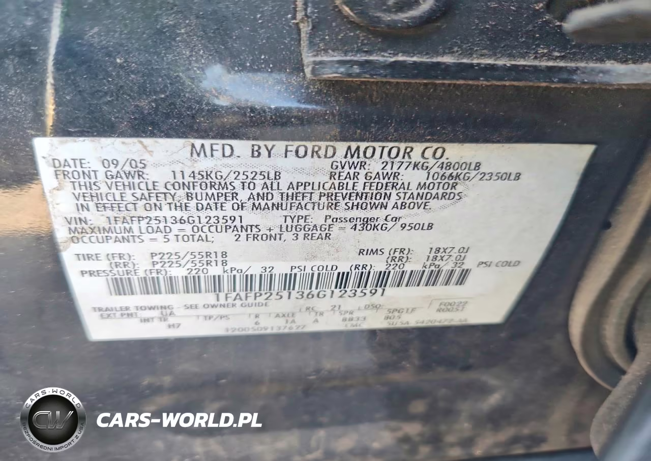 2006 Ford Five Hundred Limited VIN:1FAFP25136G123591 - 12