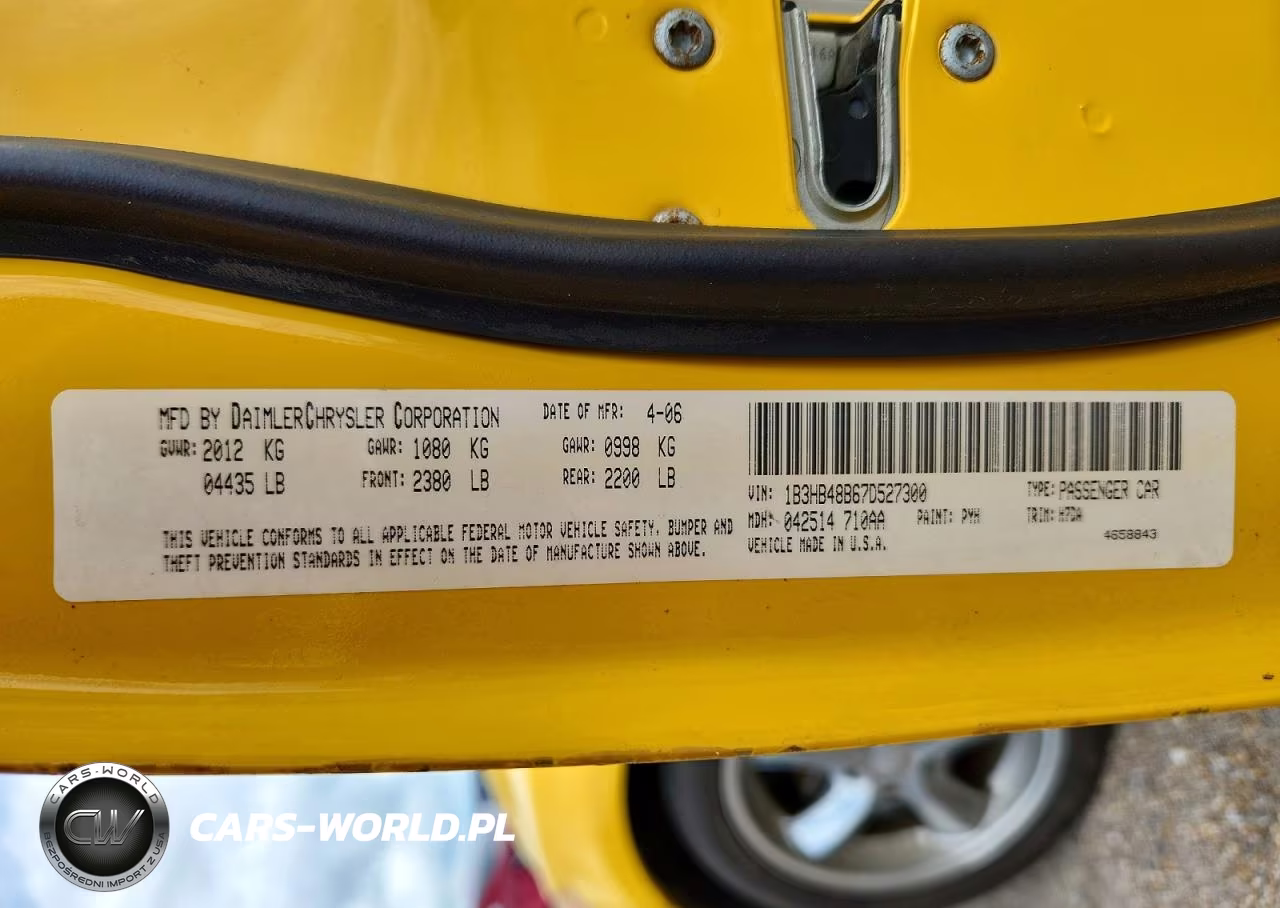 2007 Dodge Caliber Sxt VIN:1B3HB48B67D527300 - 12