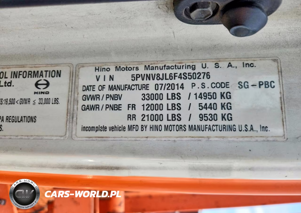 2015 Hino Hino 338 VIN:5PVNV8JL6F4S50276 - 12