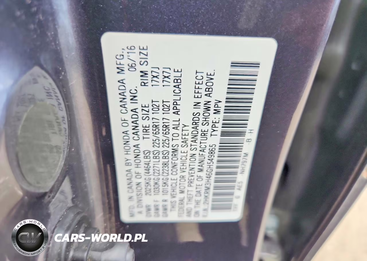 2016 Honda Cr-V Se VIN:2HKRM3H46GH549865 - 13