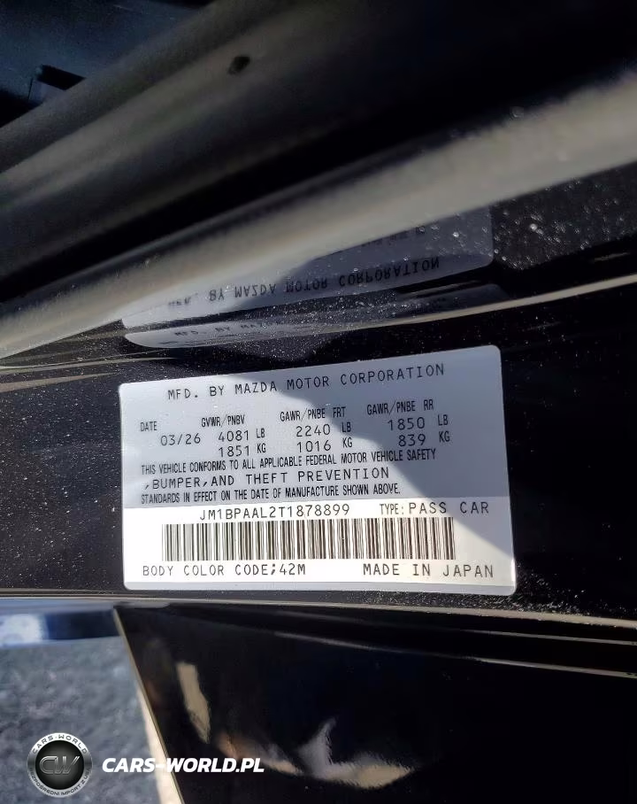 2026 Mazda 3 VIN:JM1BPAAL2T1878899 - 12