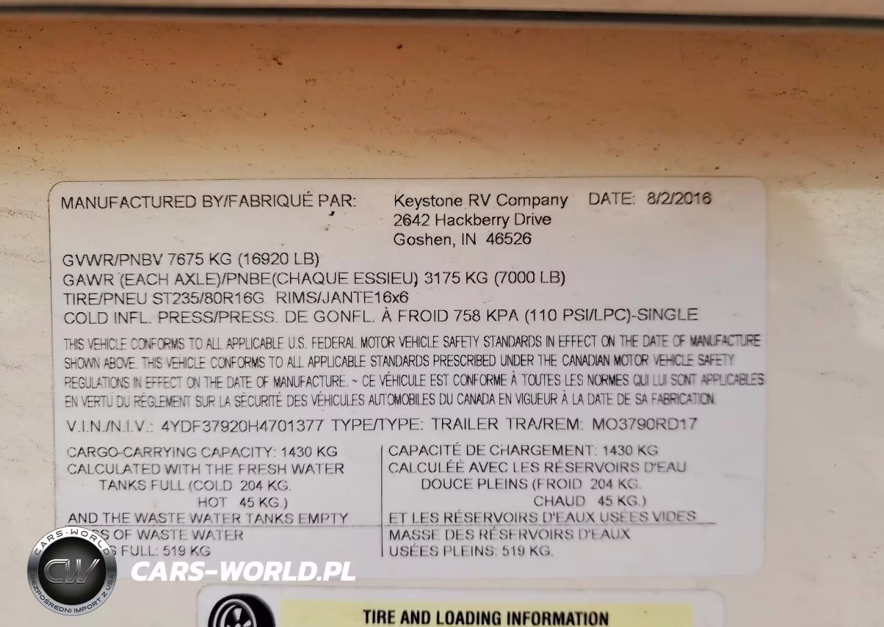 2017 Keystone Montana Camper VIN:4YDF37920H4701377 - 10