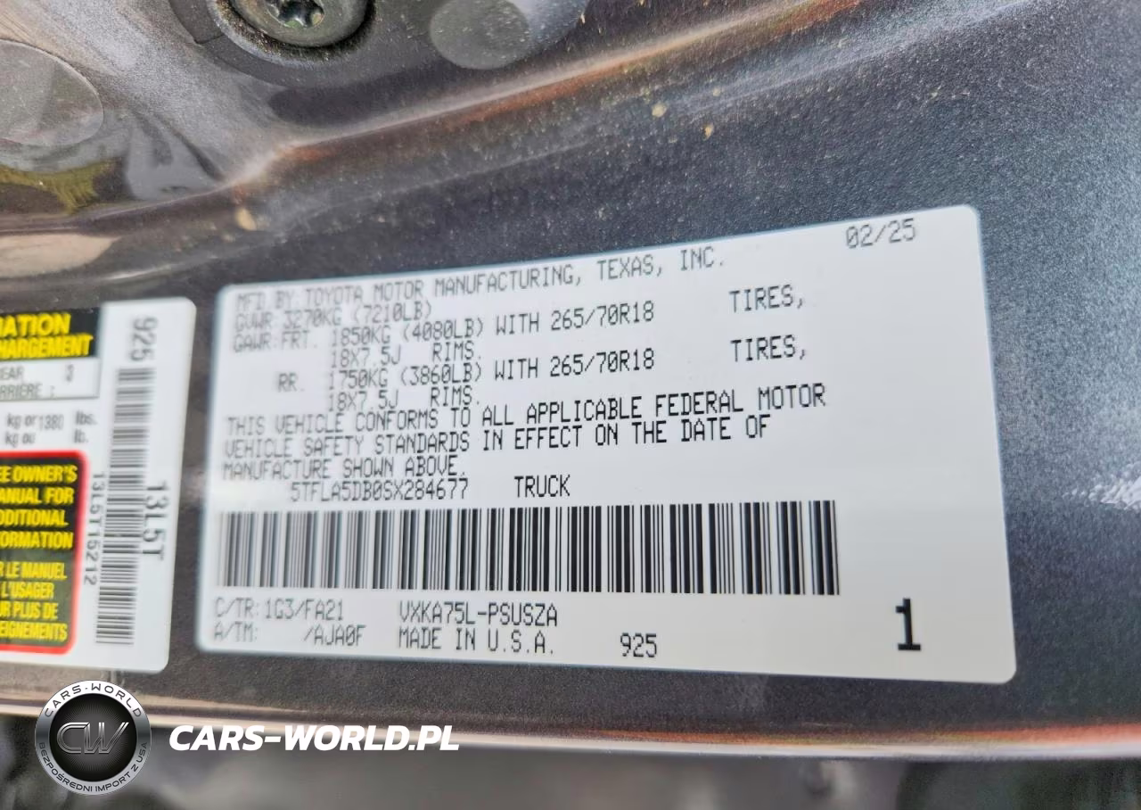 2025 Toyota Tundra Sr5 VIN:5TFLA5DB0SX284677 - 12