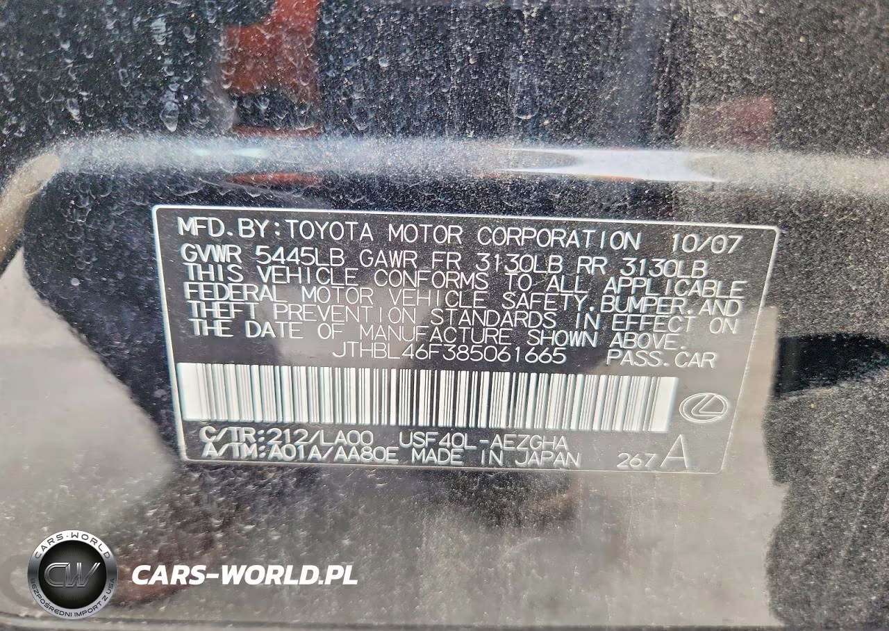 2008 Lexus Ls 460 VIN:JTHBL46F385061665 - 12