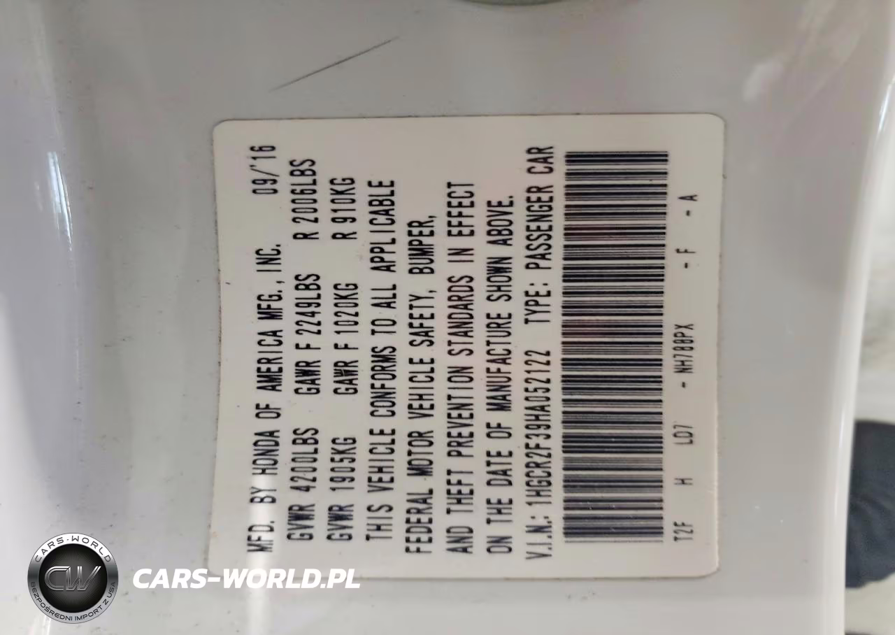 2017 Honda Accord Lx VIN:1HGCR2F39HA052122 - 12