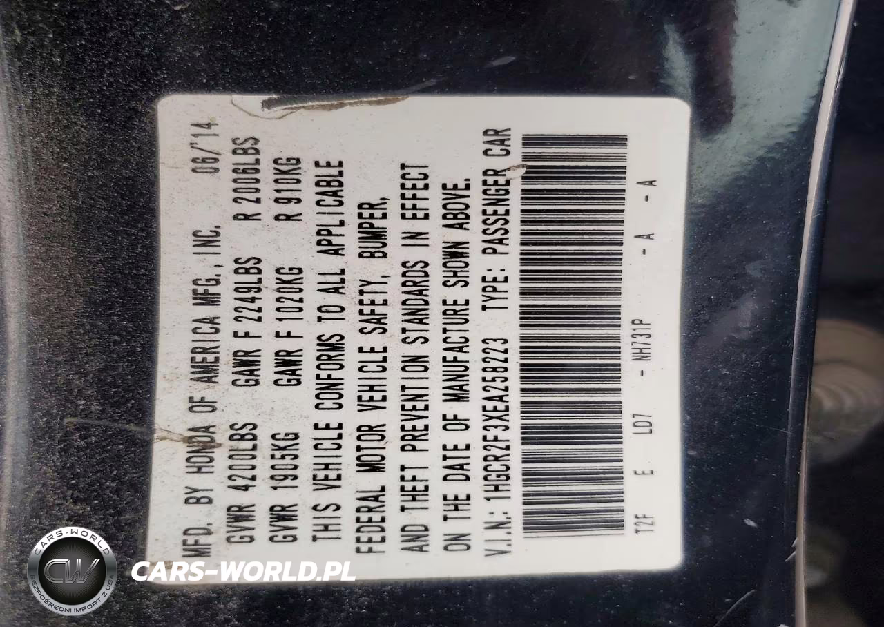 2014 Honda Accord Lx VIN:1HGCR2F3XEA258223 - 12