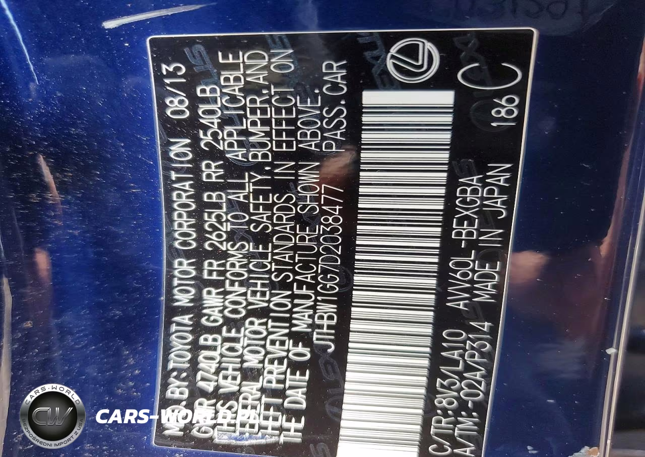 2013 Lexus Es 300H VIN:JTHBW1GG7D2038477 - 12