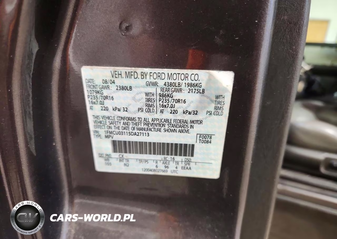 2005 Ford Escape Xlt VIN:1FMCU03115DA27113 - 13