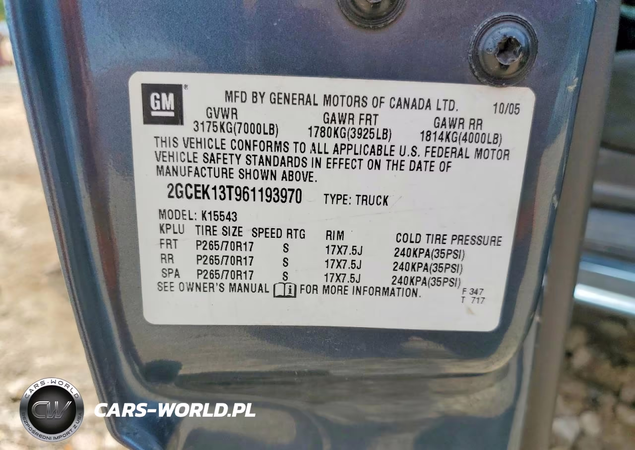 2006 Chevrolet Silverado K1500 VIN:2GCEK13T961193970 - 12