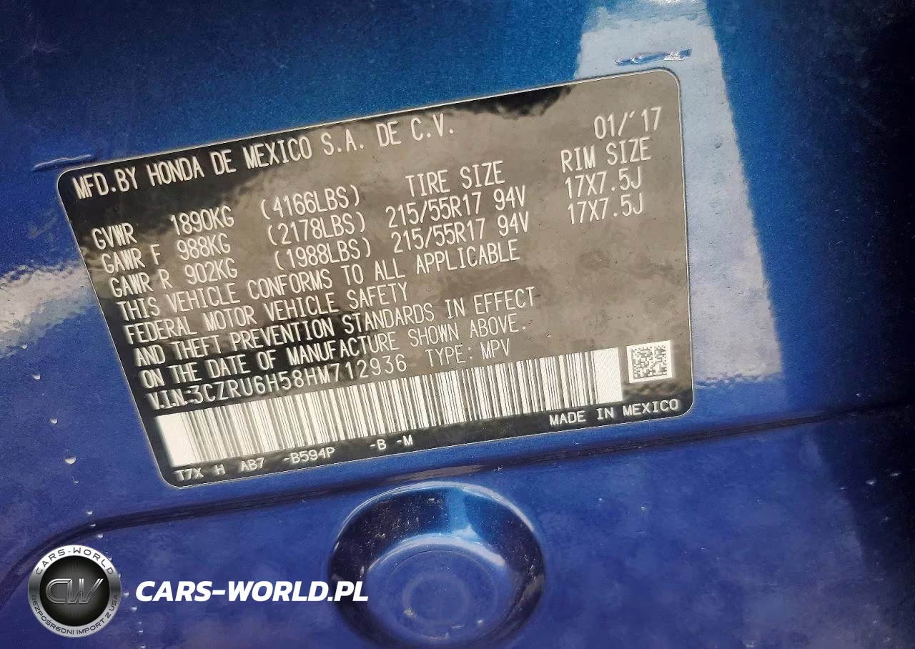 2017 Honda Hr-V Ex VIN:3CZRU6H58HM712936 - 13