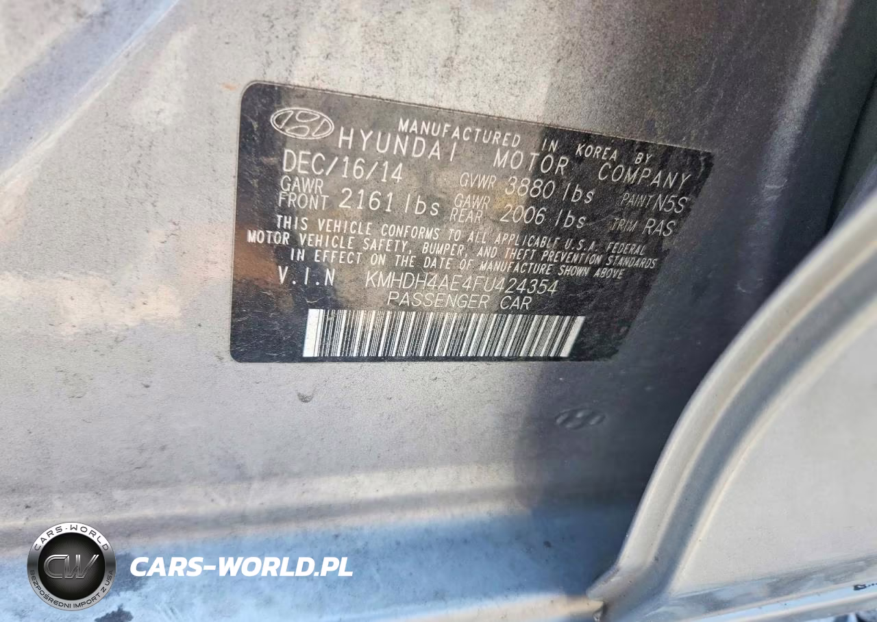 2015 Hyundai Elantra Limited VIN:KMHDH4AE4FU424354 - 12