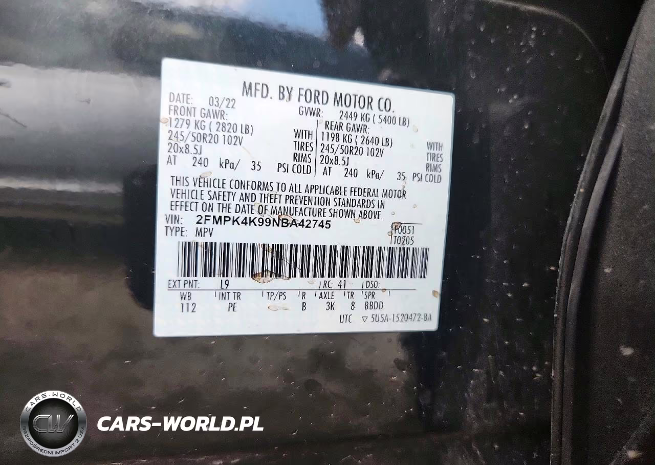 2022 Ford Edge Titanium VIN:2FMPK4K99NBA42745 - 12