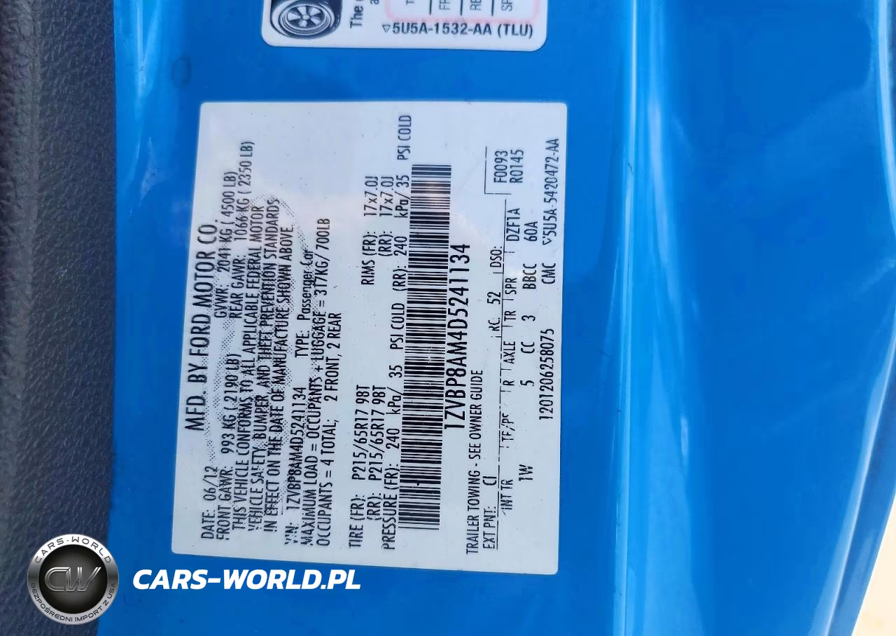 2013 Ford Mustang VIN:1ZVBP8AM4D5241134 - 12