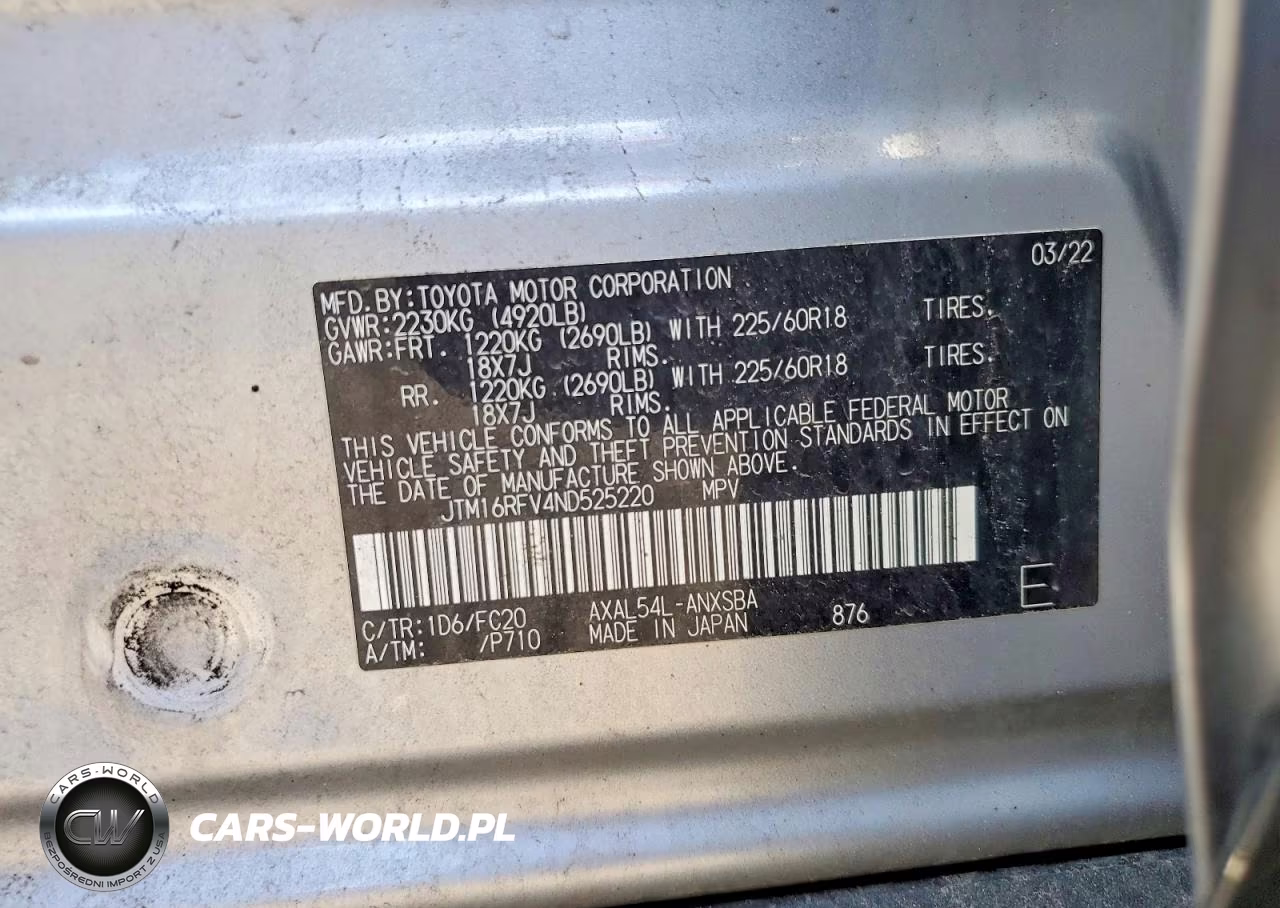 2022 Toyota Rav4 VIN:JTM16RFV4ND525220 - 12