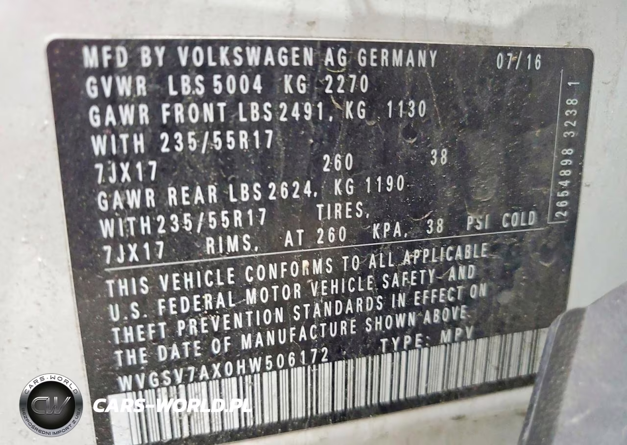 2017 Volkswagen Tiguan Wolfsburg VIN:WVGSV7AX0HW506172 - 13