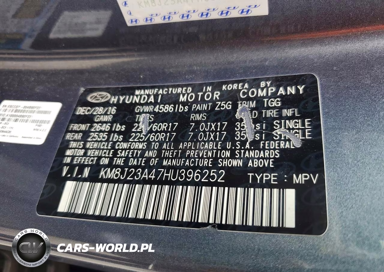 2017 Hyundai Tucson Se VIN:KM8J23A47HU396252 - 13