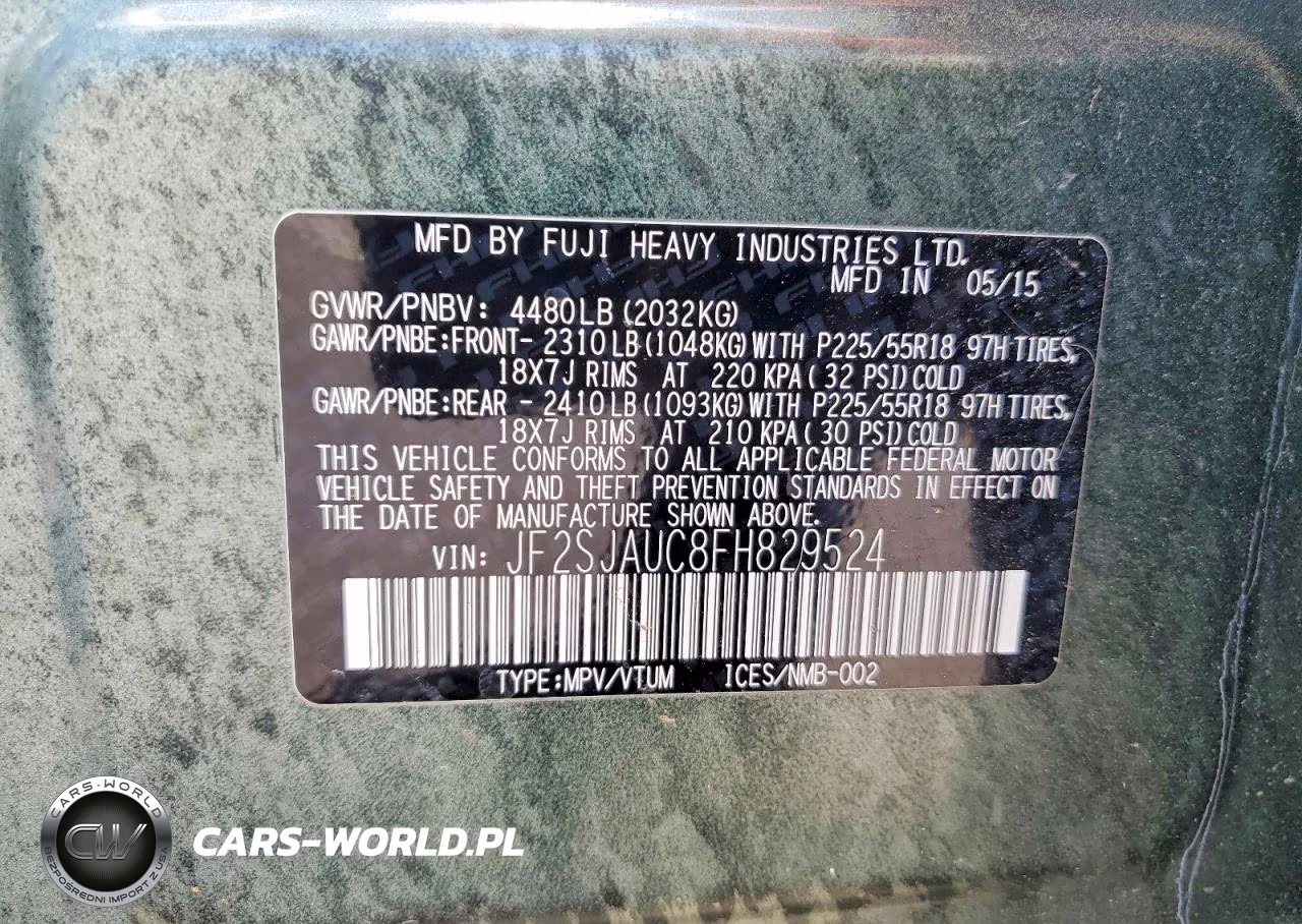 2015 Subaru Forester 2.5I Touring VIN:JF2SJAUC8FH829524 - 14