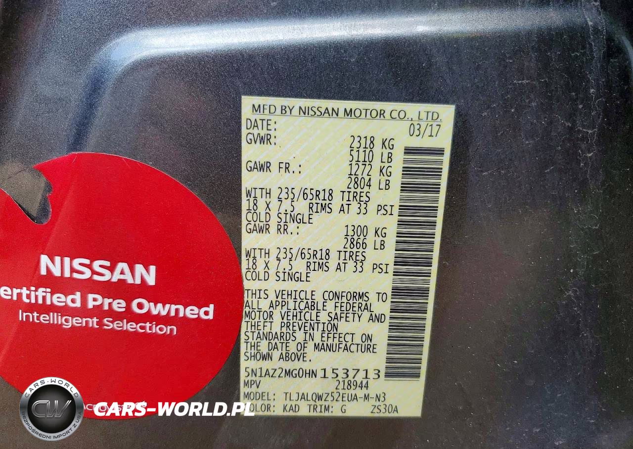 2017 Nissan Murano Sv VIN:5N1AZ2MG0HN153713 - 12
