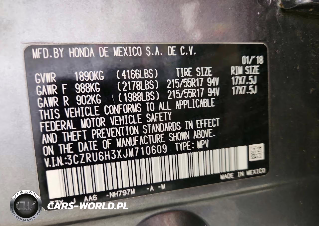 2018 Honda Hr-V Lx VIN:3CZRU6H3XJM710609 - 14