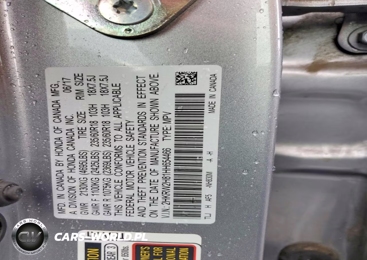 2017 Honda Cr-V Exl VIN:2HKRW2H81HH654466 - 13