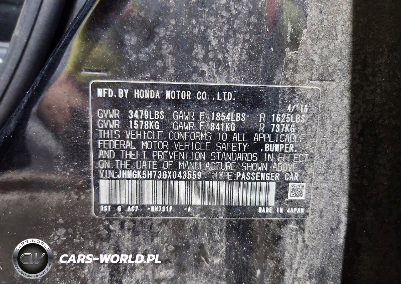 2016 Honda Fit Ex VIN:JHMGK5H73GX043559 - 12