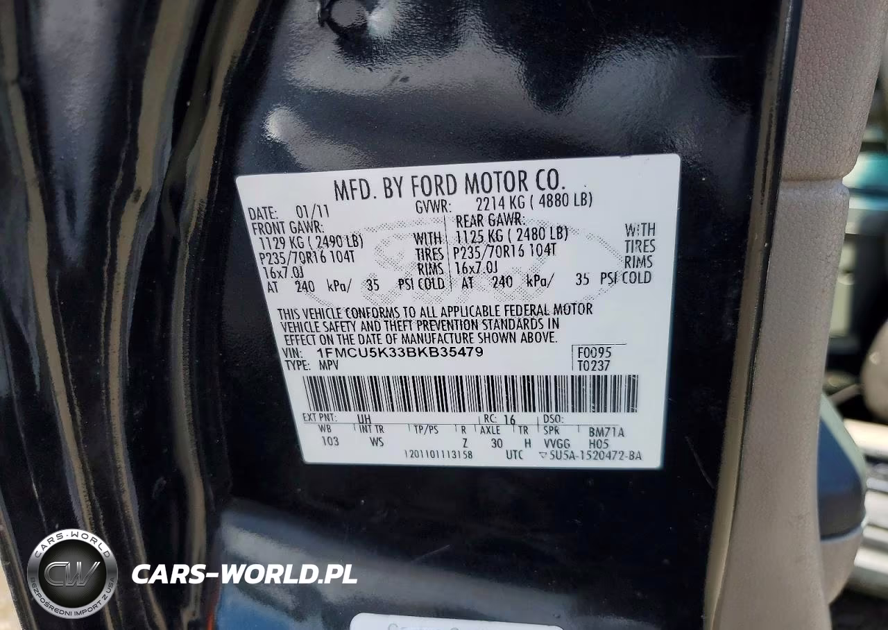 2011 Ford Escape Hybrid VIN:1FMCU5K33BKB35479 - 13