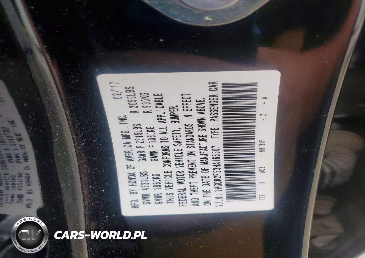 2017 Honda Accord Sport VIN:1HGCR2F53HA165307 - 13