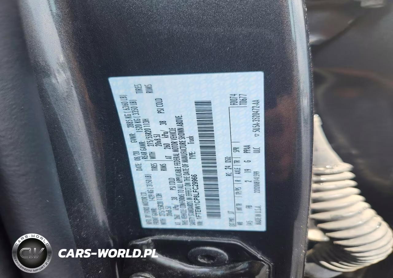 2020 Ford F150 Supercrew VIN:1FTEW1CP8LFC29966 - 12