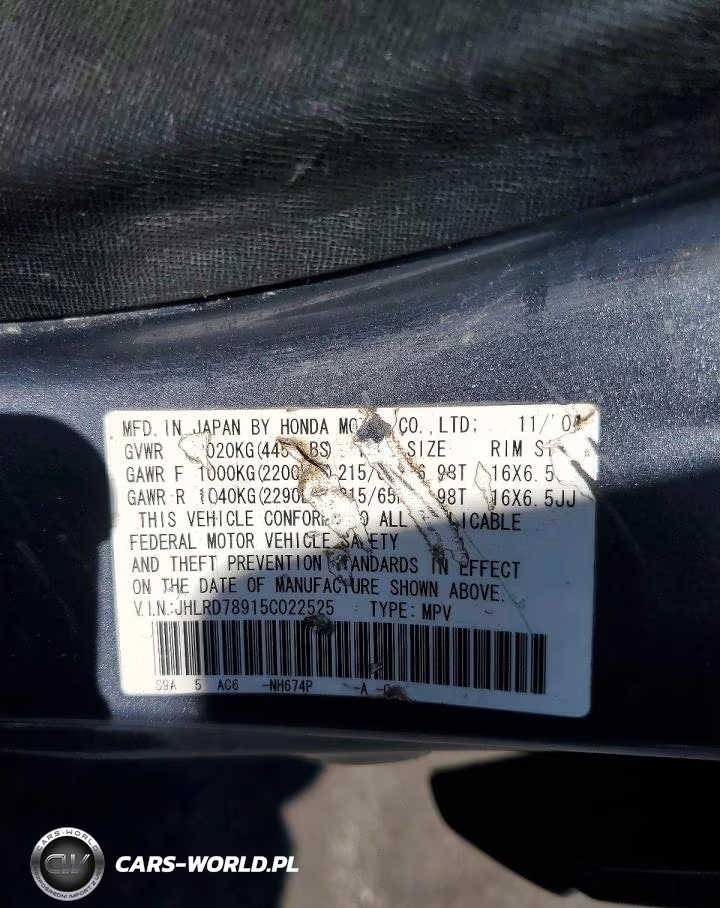 2005 Honda Cr-V Se VIN:JHLRD78915C022525 - 13