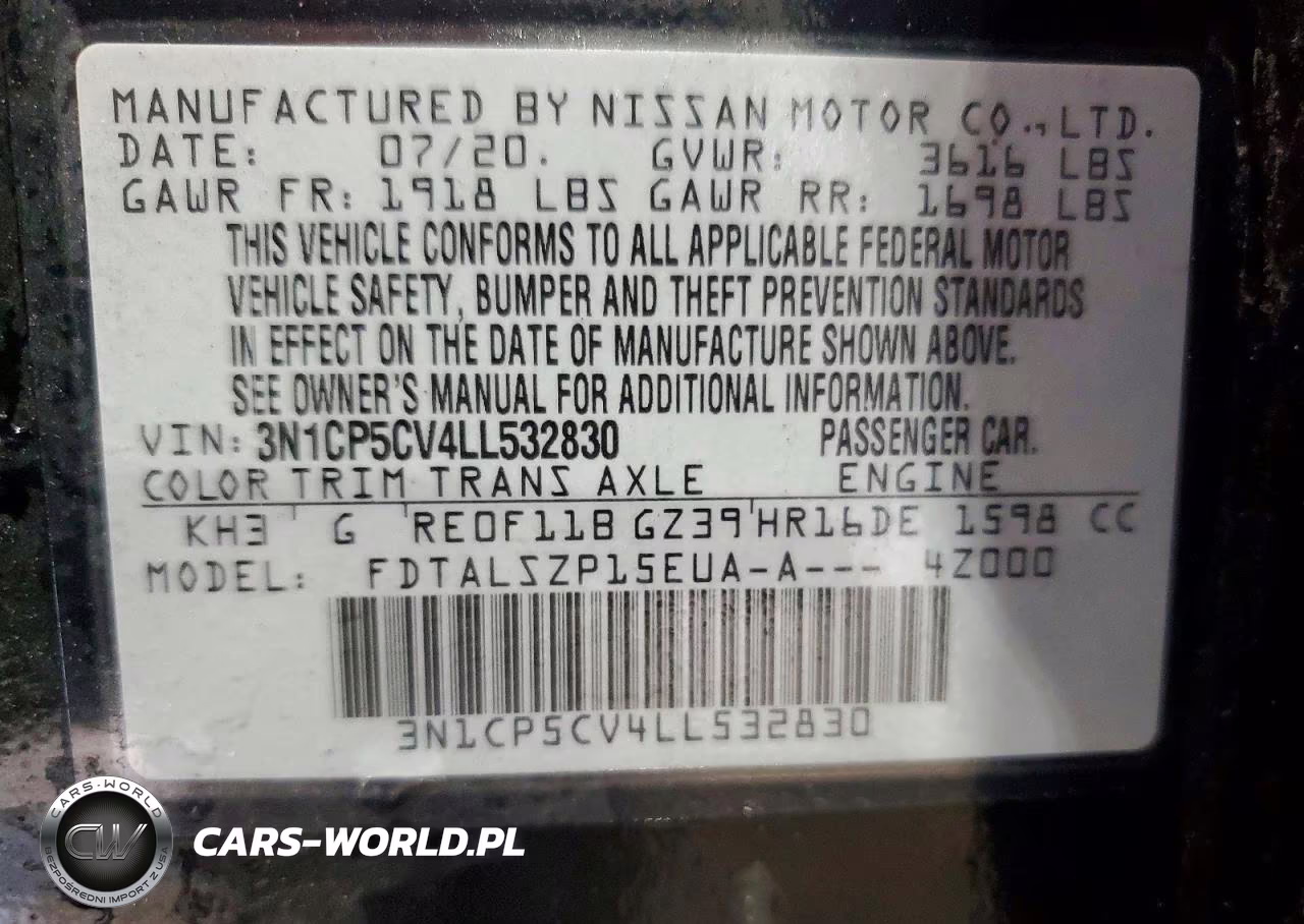 2020 Nissan Kicks Sv VIN:3N1CP5CV4LL532830 - 13
