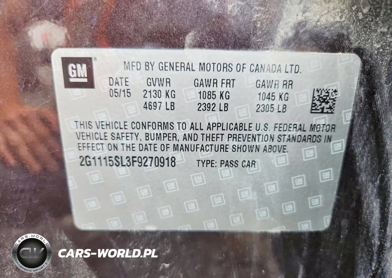 2015 Chevrolet Impala Lt VIN:2G1115SL3F9270918 - 12