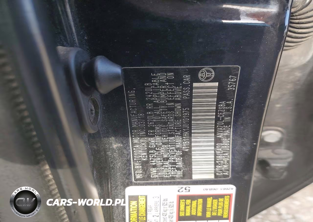 2018 Toyota Camry Se VIN:4T1B11HK1JU101975 - 12