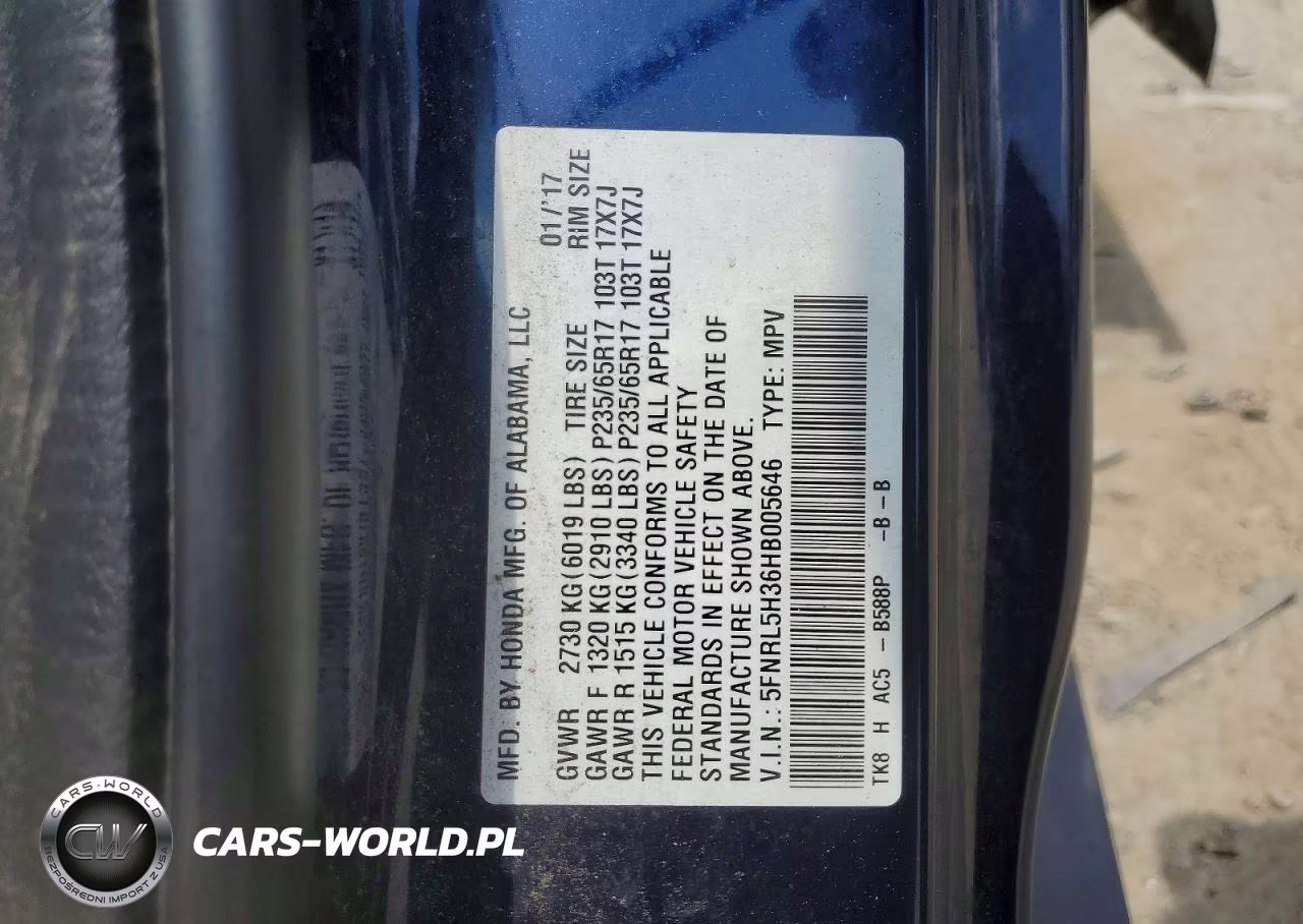 2017 Honda Odyssey Se VIN:5FNRL5H36HB005646 - 13