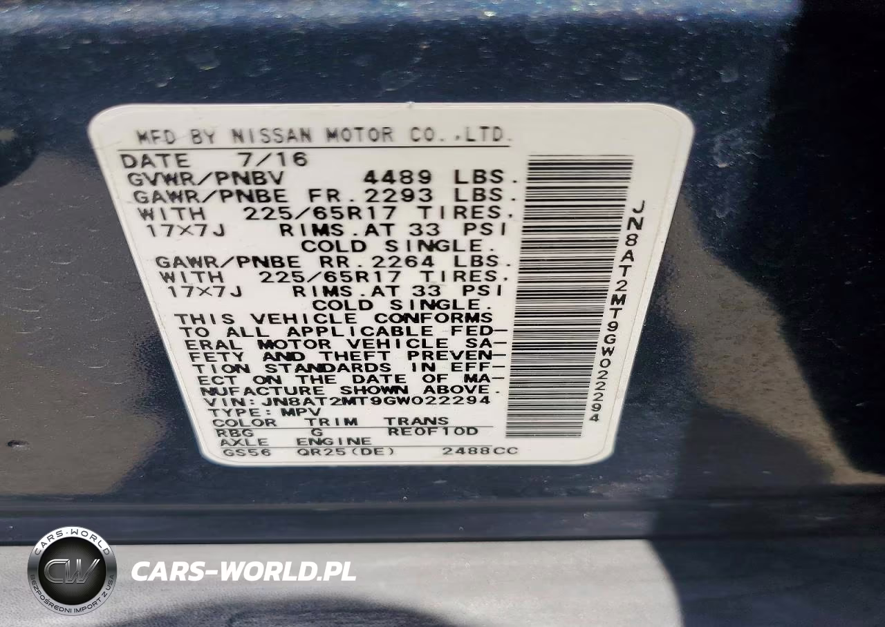 2016 Nissan Rogue S VIN:JN8AT2MT9GW022294 - 13