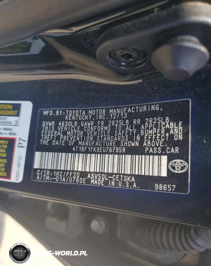 2014 Toyota Camry Se VIN:4T1BF1FK9EU767959 - 12