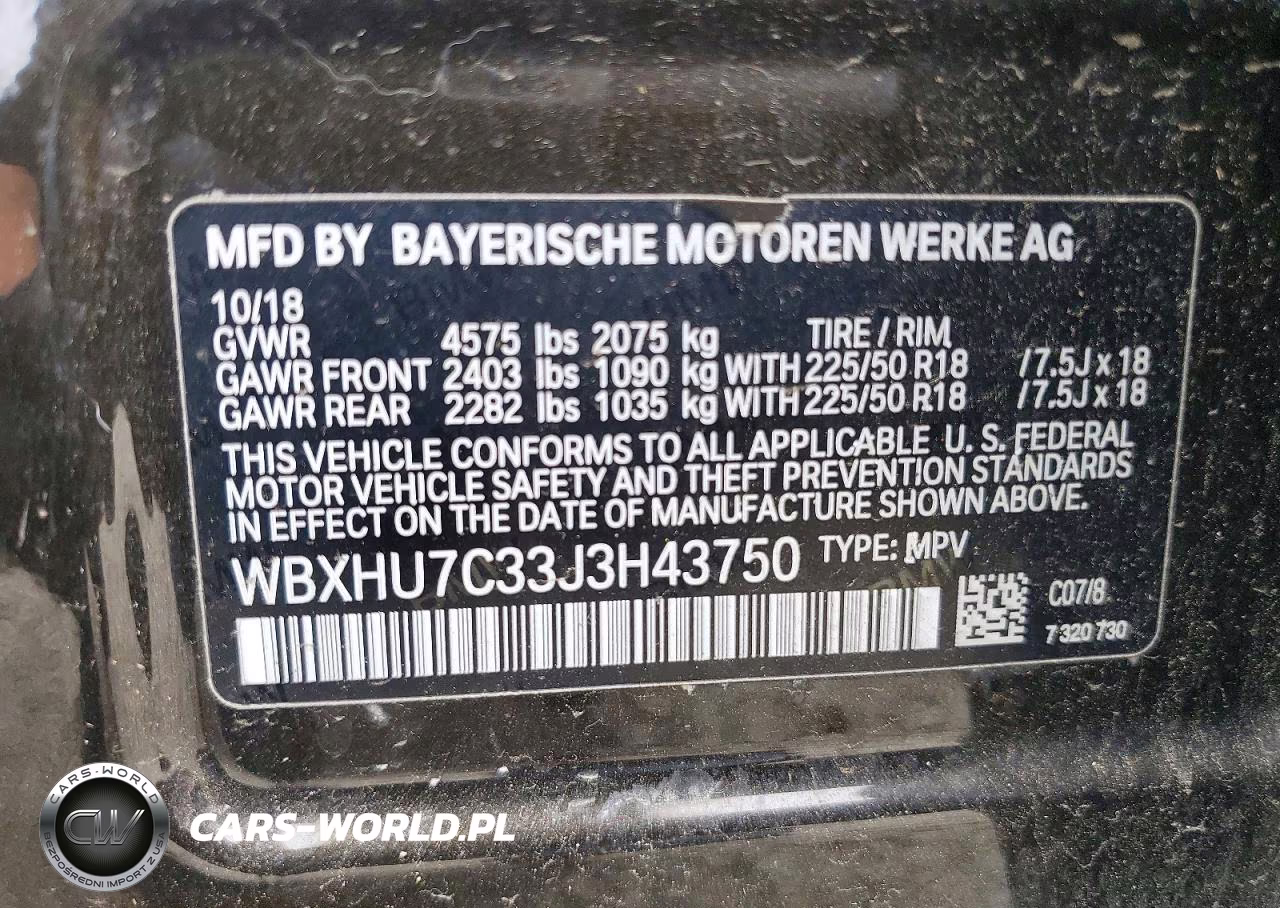 2018 BMW X1 Sdrive28I VIN:WBXHU7C33J3H43750 - 13