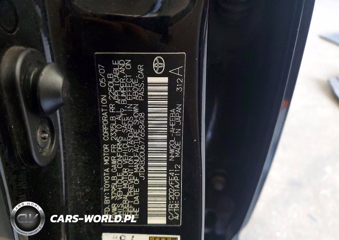 2007 Toyota Prius Base VIN:JTDKB20U677658408 - 11