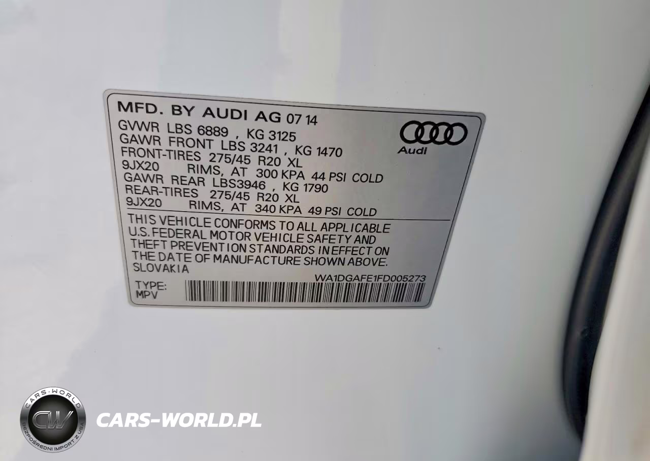 2015 Audi Q7 Prestige VIN:WA1DGAFE1FD005273 - 13