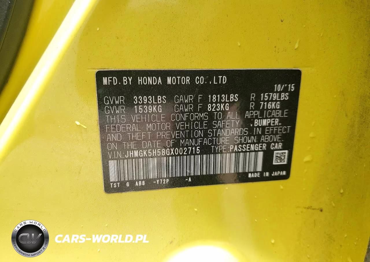 2016 Honda Fit Lx VIN:JHMGK5H58GX002715 - 12