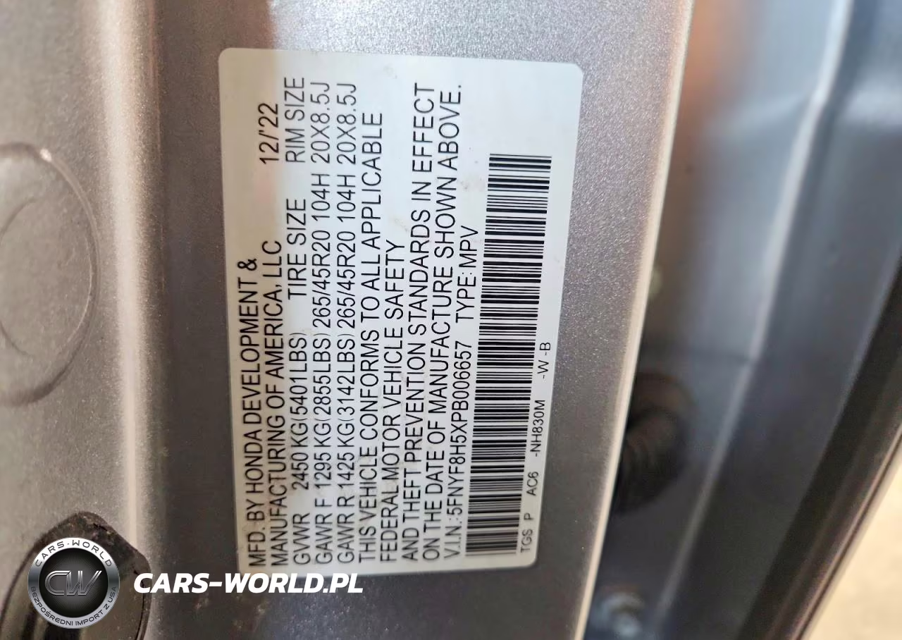 2023 Honda Passport Exl VIN:5FNYF8H5XPB006657 - 13