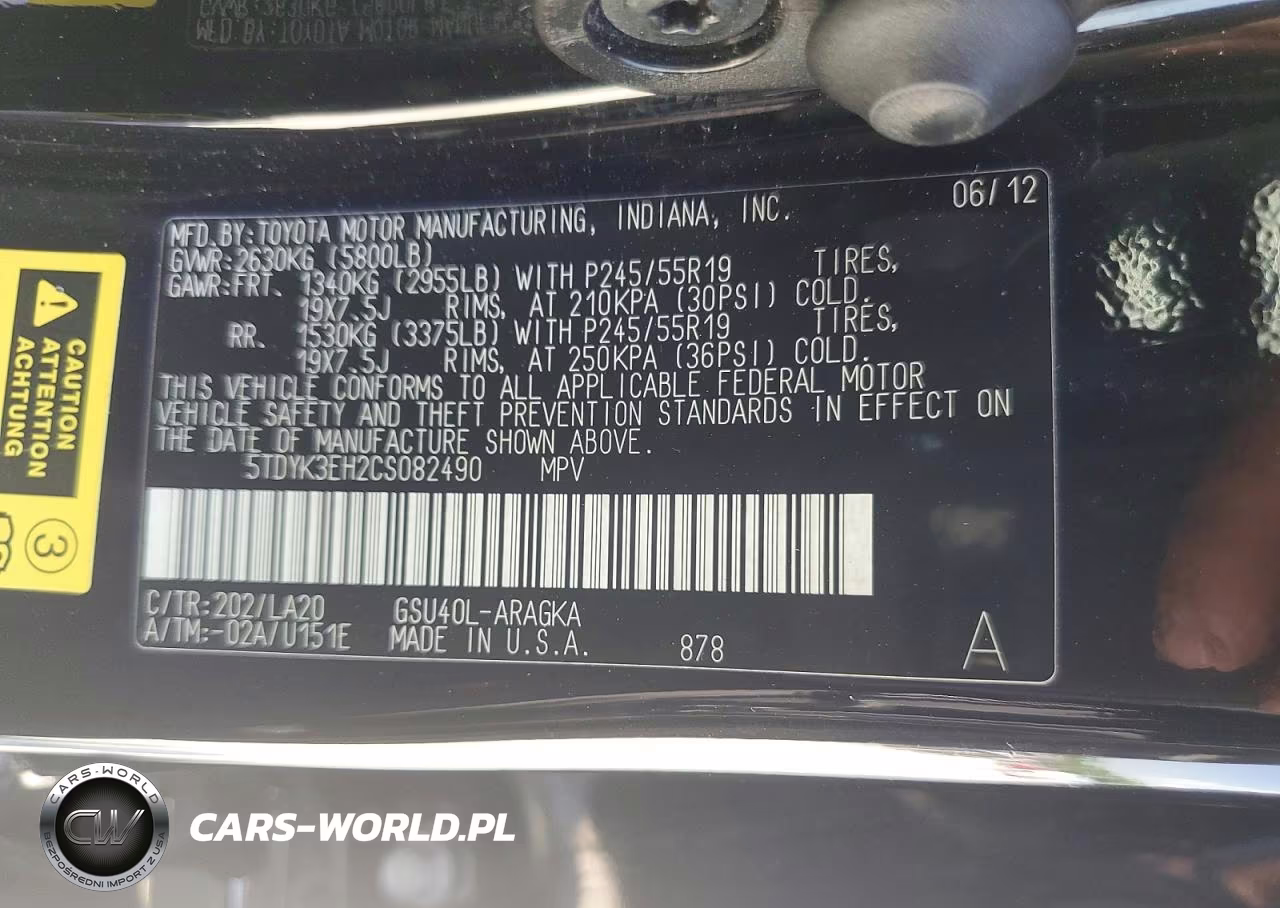 2012 Toyota Highlander Limited VIN:5TDYK3EH2CS082490 - 12
