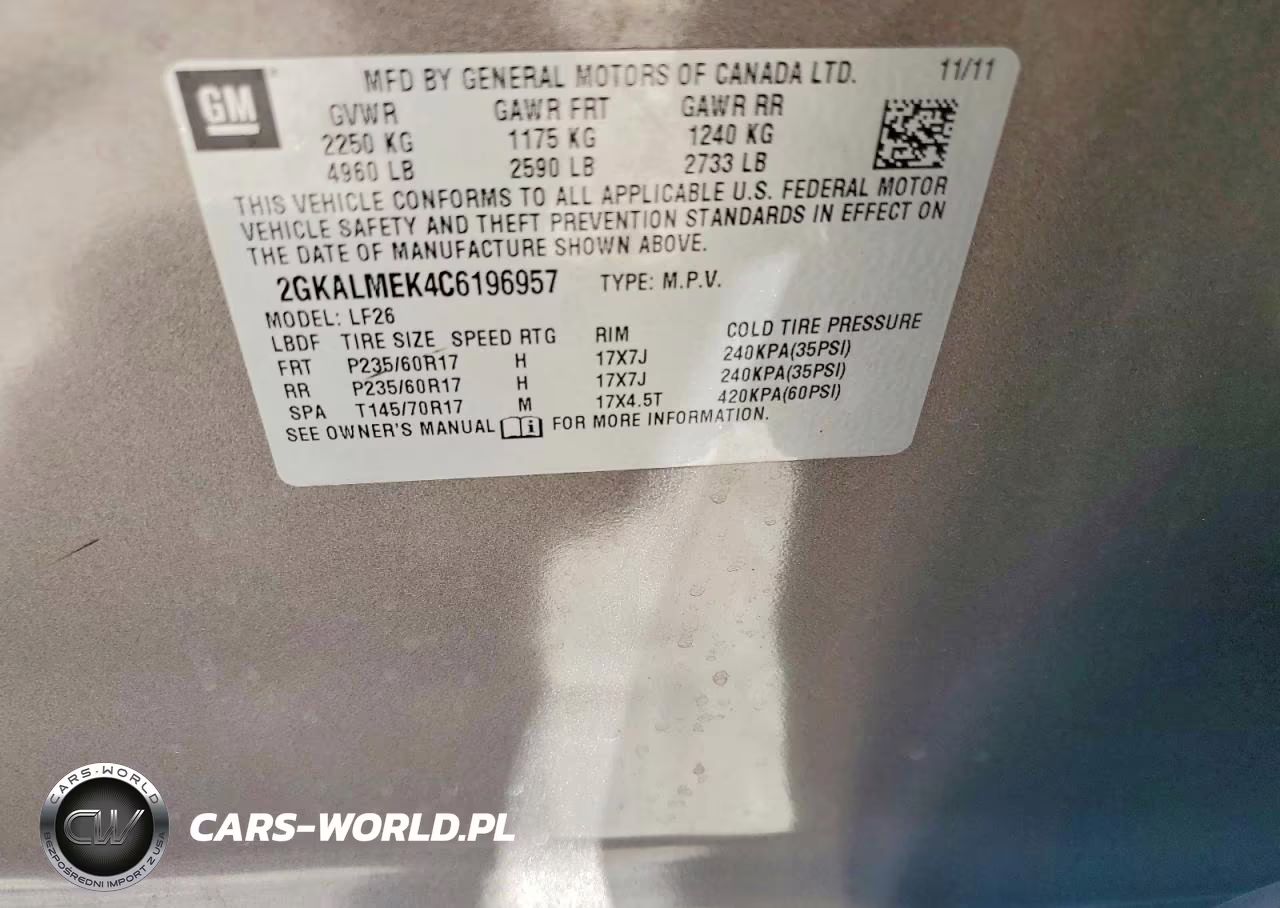 2012 GMC Terrain Sle VIN:2GKALMEK4C6196957 - 13