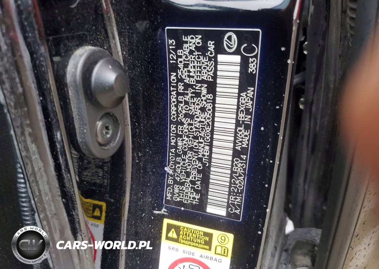 2014 Lexus Es 300H VIN:JTHBW1GGXE2050818 - 12