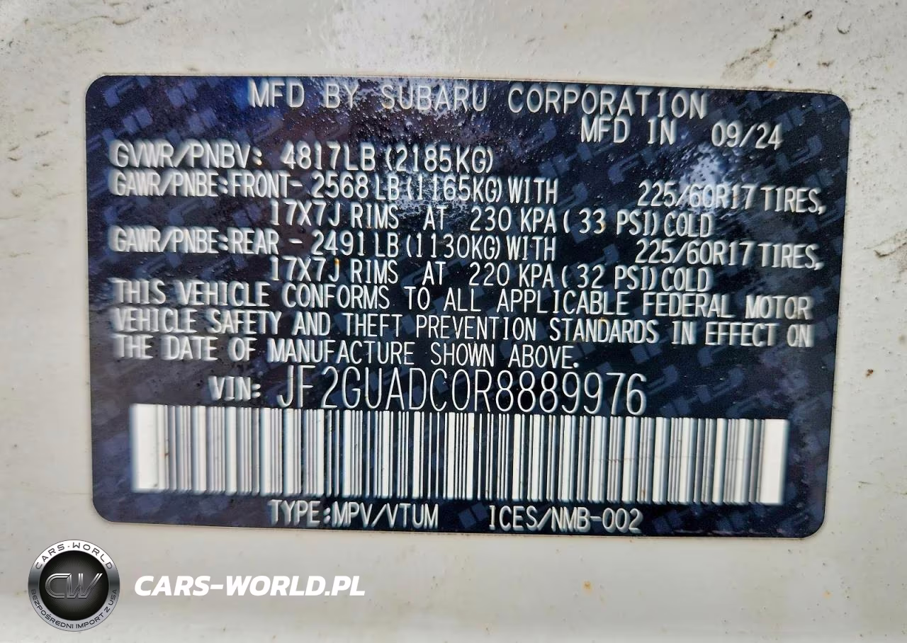 2024 Subaru Crosstrek Premium VIN:JF2GUADC0R8889976 - 12