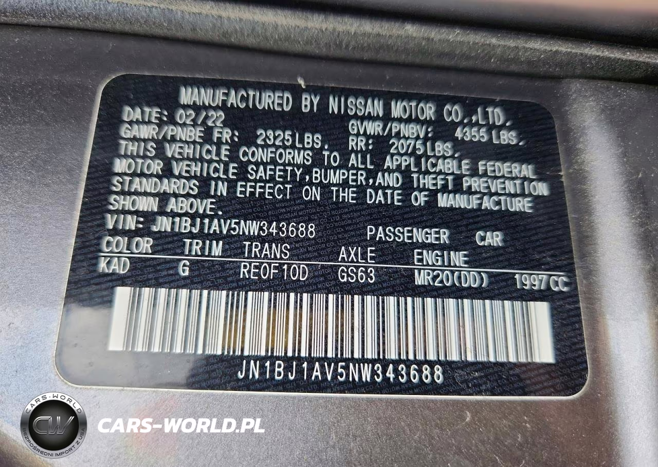 2022 Nissan Rogue Sport S VIN:JN1BJ1AV5NW343688 - 13