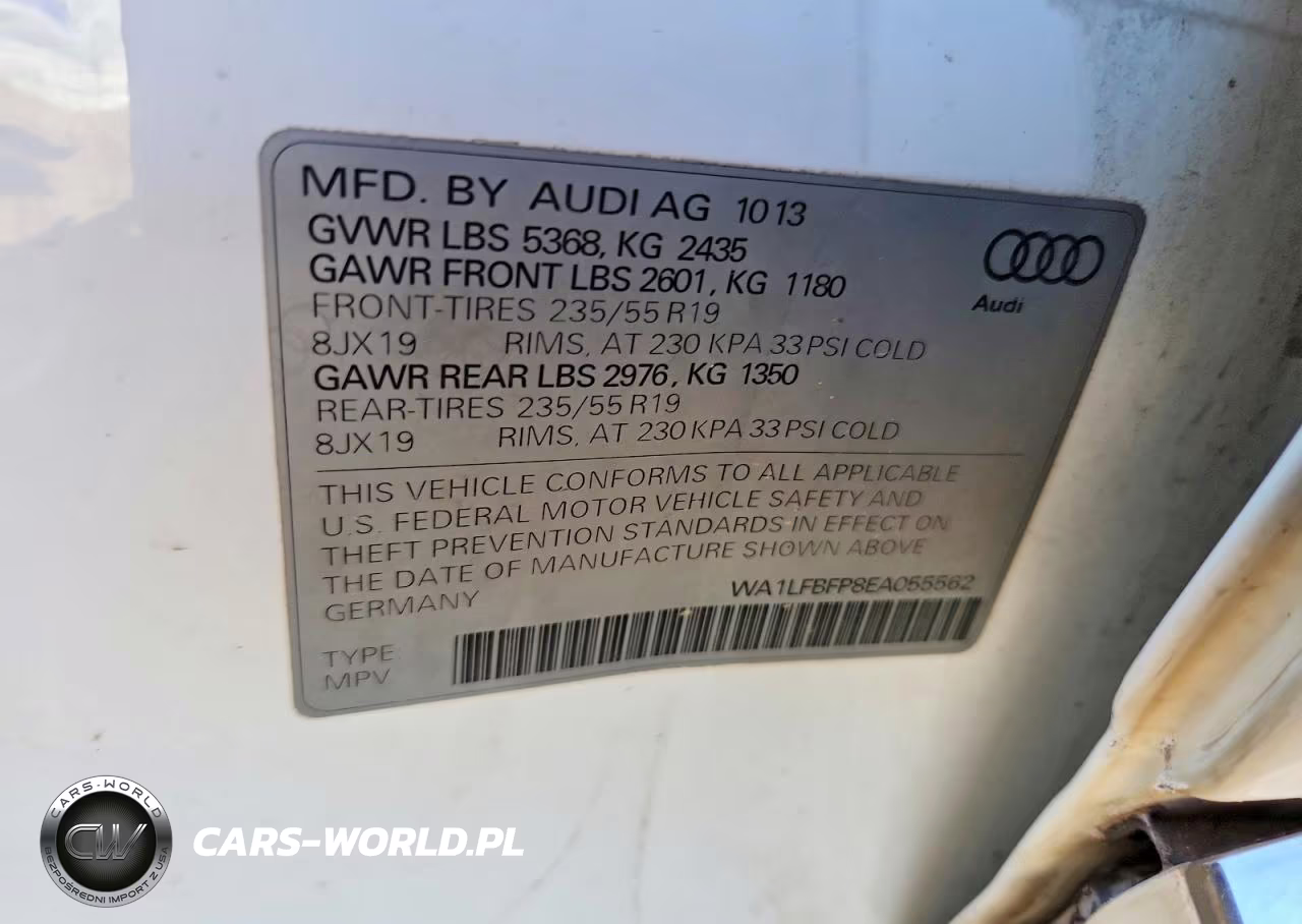 2014 Audi Q5 Premium Plus VIN:WA1LFBFP8EA055562 - 12