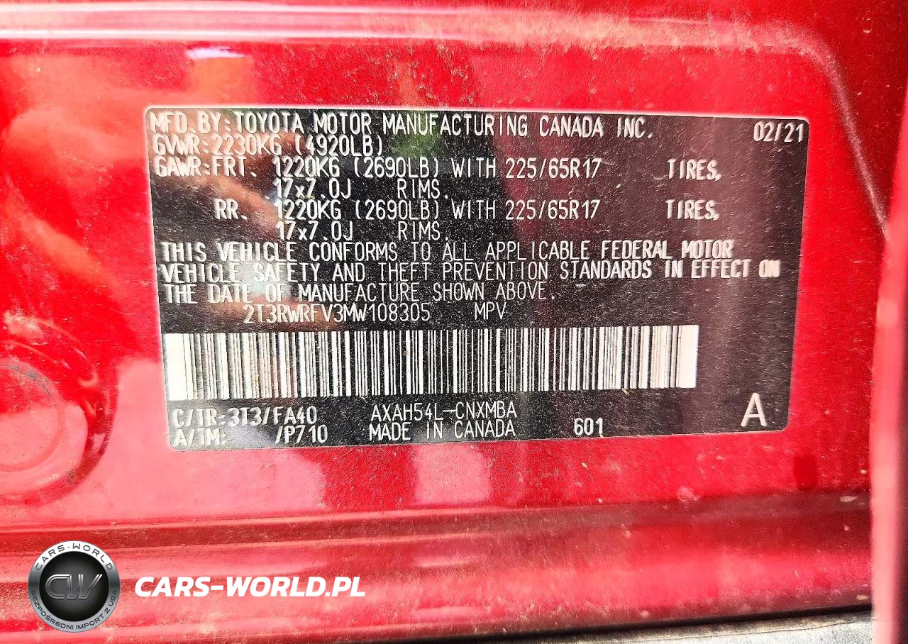 2021 Toyota Rav4 Xle VIN:2T3RWRFV3MW108305 - 13
